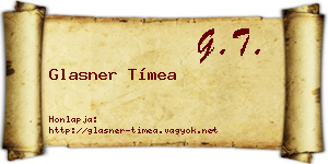 Glasner Tímea névjegykártya